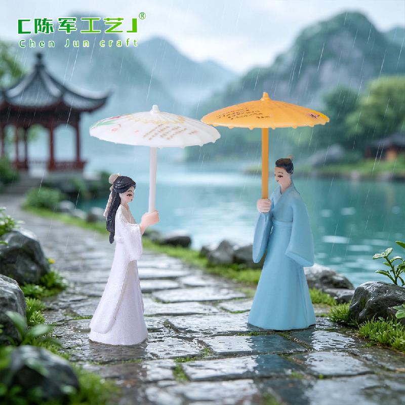 Phụ Kiện Tiểu Cảnh Cặp Đôi Che Ô Cổ Trang Mini (PK-161)