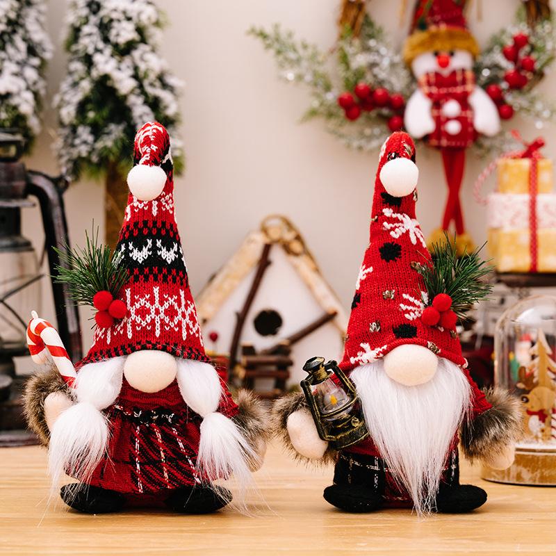 Trang Trí Noel Trang trí Noel: Búp bê không mặt mũ cong, phong cách Mỹ