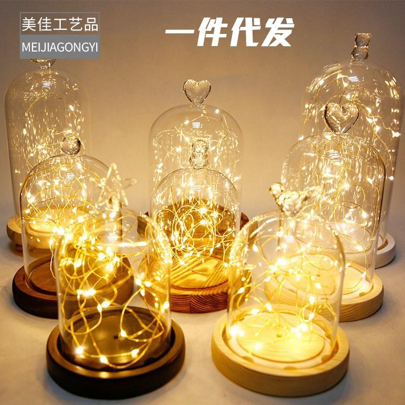 Chụp Thuỷ Tinh Chụp Thuỷ Tinh Hình Trụ Có Núm Và Đèn Led (MJA-16)