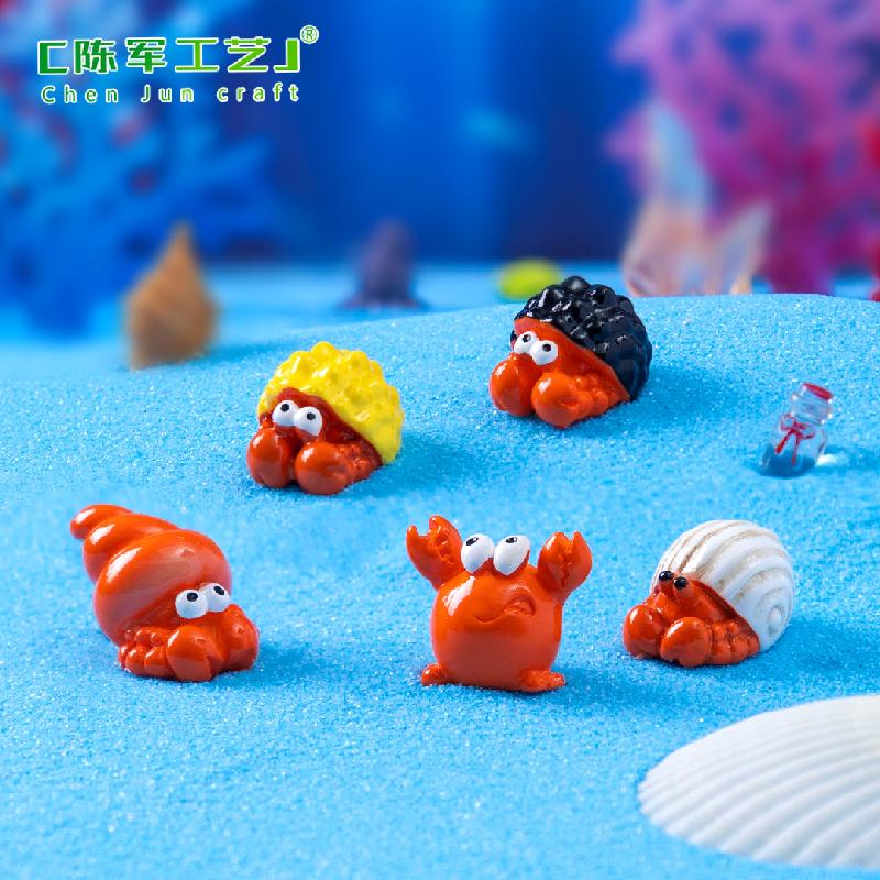 Phụ Kiện Tiểu Cảnh 微景观创意寄居蟹螃蟹海洋造景 DIY装饰品挂配件迷你生态瓶小摆件