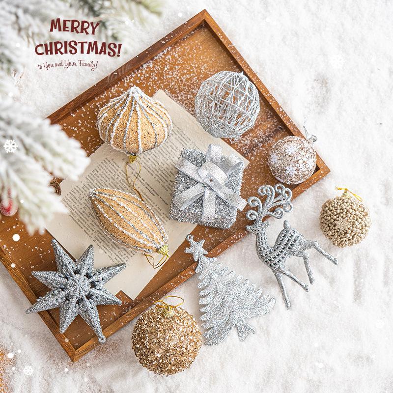 Trang Trí Noel Trang trí Noel: Bóng vàng champagne, nơ trang trí đẹp