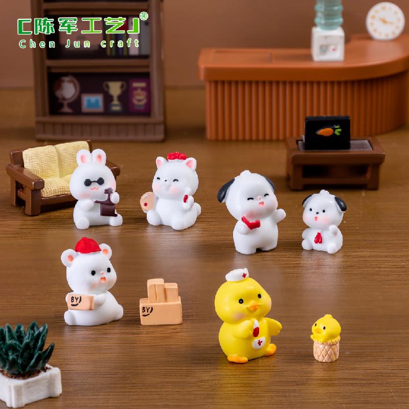 Phụ Kiện Tiểu Cảnh Tiểu cảnh động vật làm việc, phụ kiện trang trí cây cảnh mini (ZC-441)