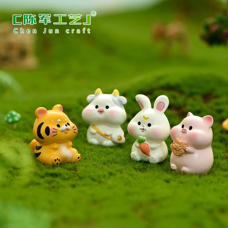 Phụ Kiện Tiểu Cảnh Tiểu cảnh 12 con giáp, chuột, hổ, rồng, dê, khỉ, chó, lợn (ZC-13)