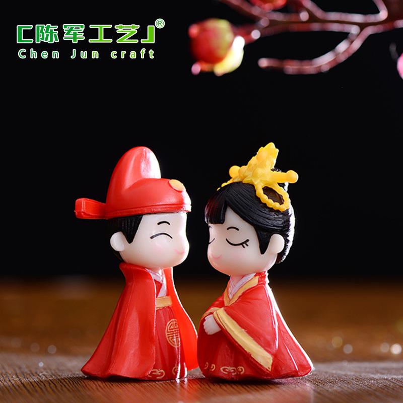 Phụ Kiện Tiểu Cảnh Tiểu cảnh đôi tình nhân cổ trang DIY trang trí bàn cưới (ZC-681)