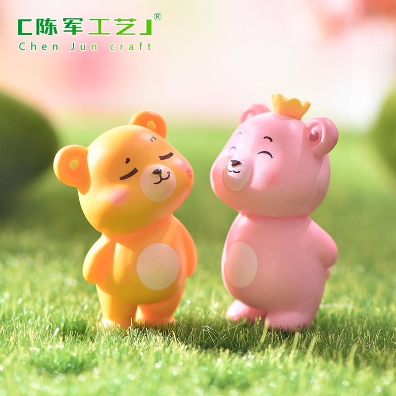 Phụ Kiện Tiểu Cảnh Tiểu cảnh đôi gấu dễ thương mini trang trí xe và bàn DIY (ZC-1284)