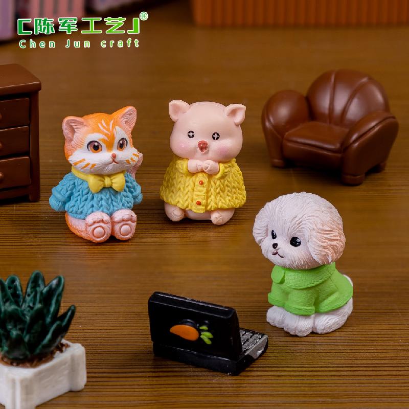 Phụ Kiện Tiểu Cảnh Tiểu cảnh heo, chó, mèo dễ thương, trang trí nhà búp bê (ZC-287)