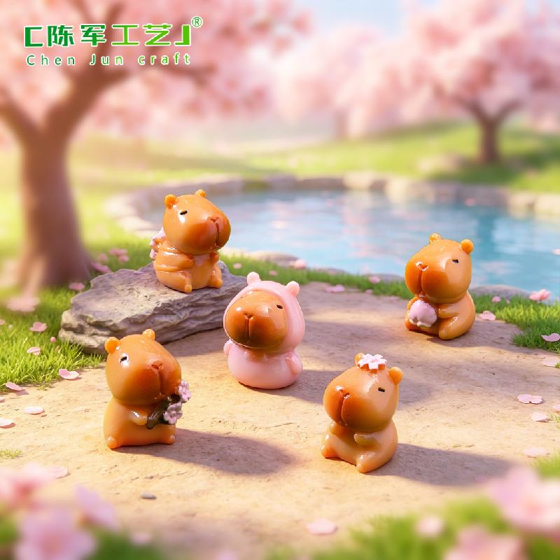 Phụ Kiện Tiểu Cảnh Capybara hoa anh đào mùa xuân mini tiểu cảnh (PK-700)