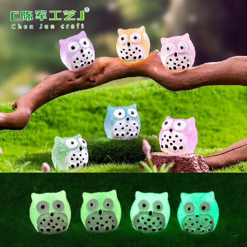 Phụ Kiện Tiểu Cảnh Tiểu cảnh cú mèo phát sáng mini trang trí chậu cây DIY (ZC-779)