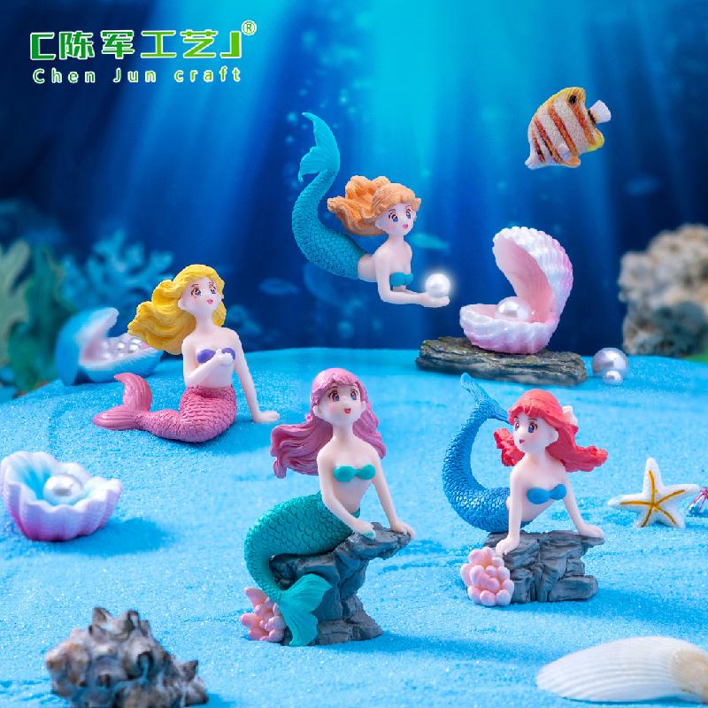 Phụ Kiện Tiểu Cảnh 微景观创意礁石美人鱼鱼缸水族造景 DIY装饰配件PVC微缩场景小摆