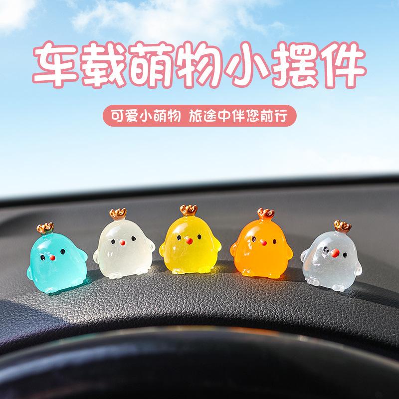 Phụ Kiện Tiểu Cảnh Gà dạ qang size lớn, đội vương miện, trang trí xe và nhà, phát sáng (BS-64)