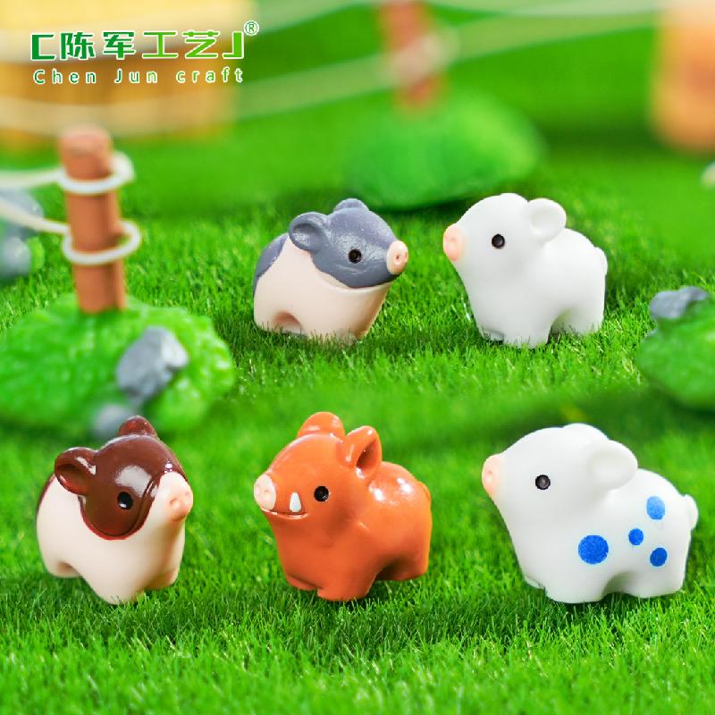 Phụ Kiện Tiểu Cảnh 跨境外贸微景观创意可爱小香猪园艺造景 DIY装饰品配件迷你小摆件