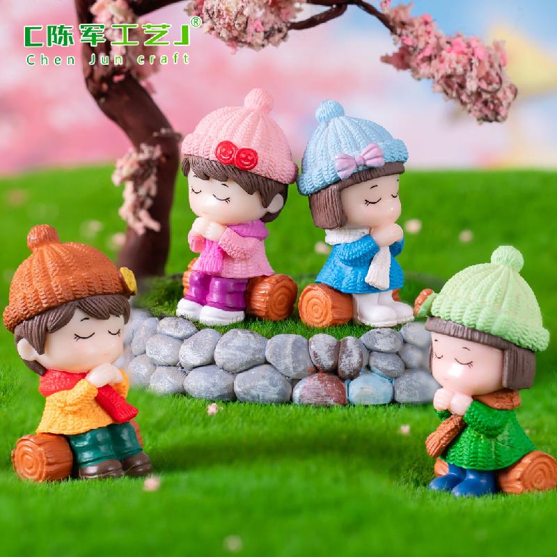 Phụ Kiện Tiểu Cảnh Cặp đôi áo len mini trang trí bàn và xe hơi dễ thương (ZC-876)