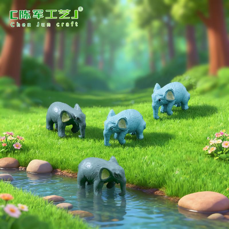 Phụ Kiện Tiểu Cảnh Tiểu cảnh voi hoạt hình, phụ kiện trang trí cây cảnh dễ thương (ZC-585)