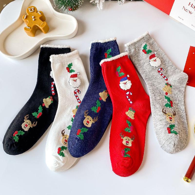 Trang Trí Noel Tất Giáng Sinh nữ: tất Santa, tất tuần lộc, tất cao cổ, thời trang mùa thu đông, sản phẩm mới từ Zhuji.