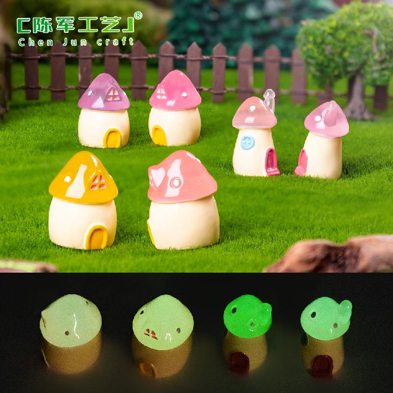 Phụ Kiện Tiểu Cảnh Tiểu cảnh nhà nấm phát sáng trang trí xe và bàn DIY (ZC-783)