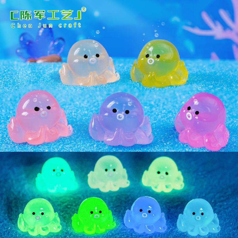 Phụ Kiện Tiểu Cảnh Tiểu cảnh bạch tuộc phát sáng, trang trí bể cá DIY mini (ZC-267)