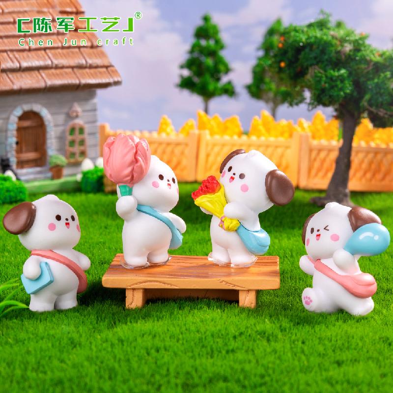 Phụ Kiện Tiểu Cảnh Tiểu cảnh chó vui vẻ, phụ kiện trang trí xe hơi mini DIY (ZC-427)