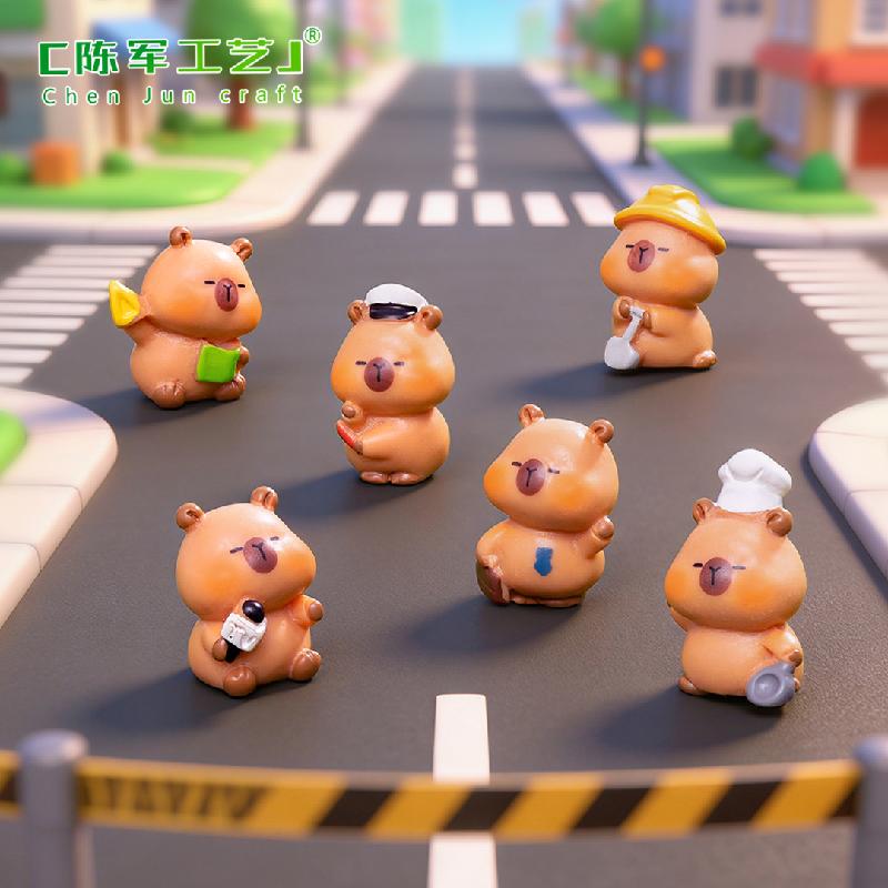 Phụ Kiện Tiểu Cảnh Capybara phóng viên mini trang trí nhà búp bê (PK-703)