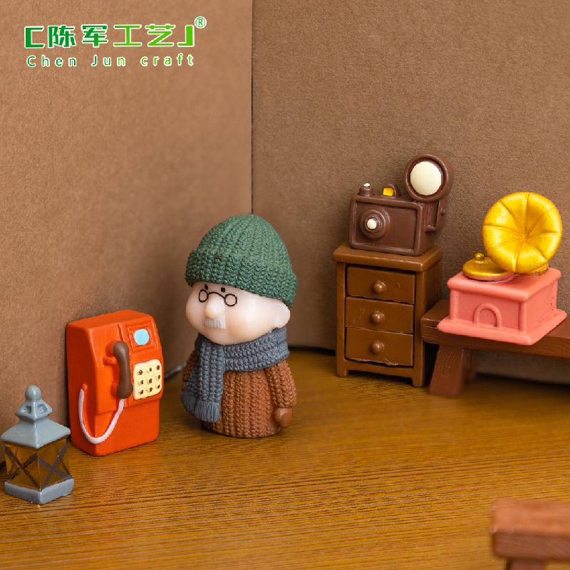 Phụ Kiện Tiểu Cảnh 微景观创意复古小物件老式相机娃屋造景 DIY装饰品配件迷你小摆件