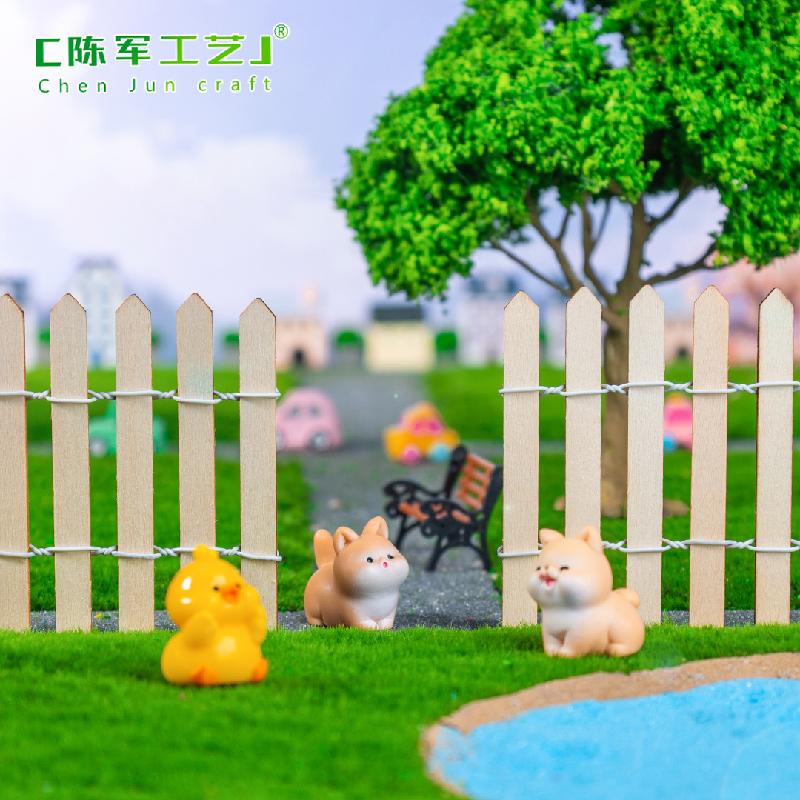 Phụ Kiện Tiểu Cảnh 苔藓微景观创意木质大号栅栏园艺造景材料 DIY装饰配件迷你小摆件