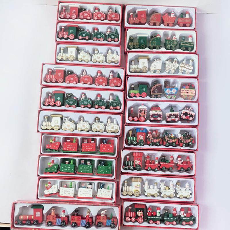 Trang Trí Noel Trang trí Noel: Tàu hỏa gỗ, trang trí đáng yêu cho trẻ nhỏ