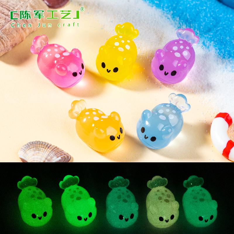 Phụ Kiện Tiểu Cảnh 跨境新品微景观夜光炫彩海蛞蝓海洋动物 DIY装饰品配件迷你小摆件
