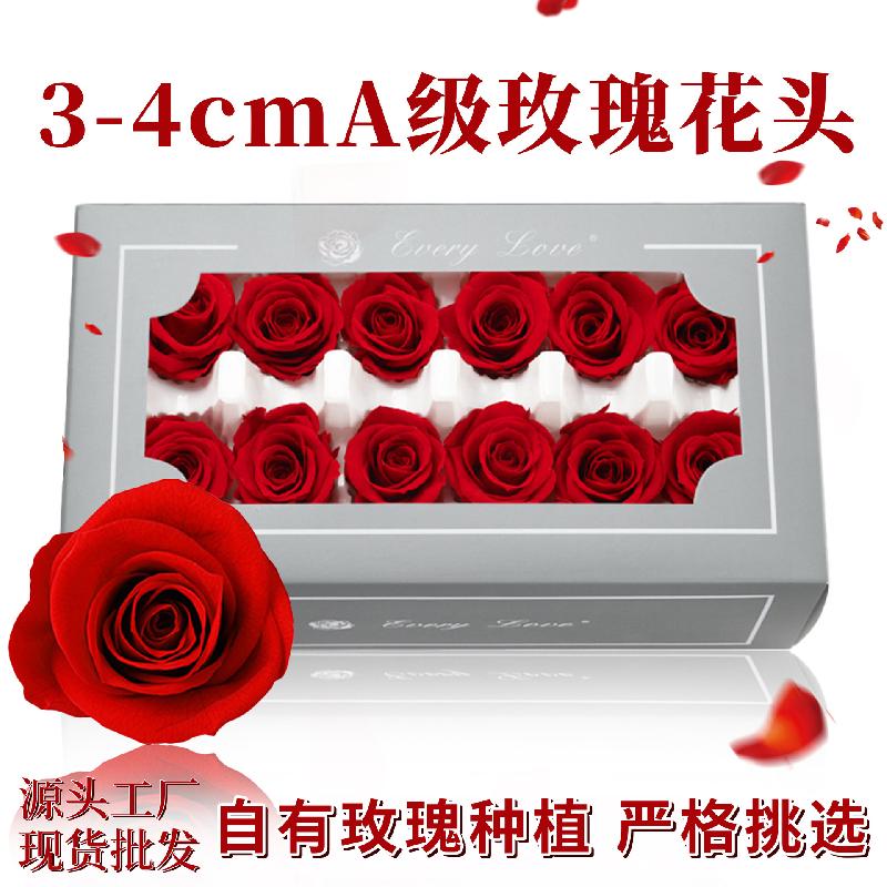 Hoa khô trang trí Hoa hồng vĩnh cửu 3–4cm 12 bông DIY bó hoa hoa khô (HK-19)