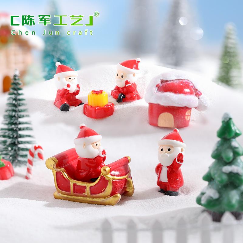 Phụ Kiện Tiểu Cảnh Ông già Noel tiểu cảnh tuyết trang trí resin mới (ZC-621)