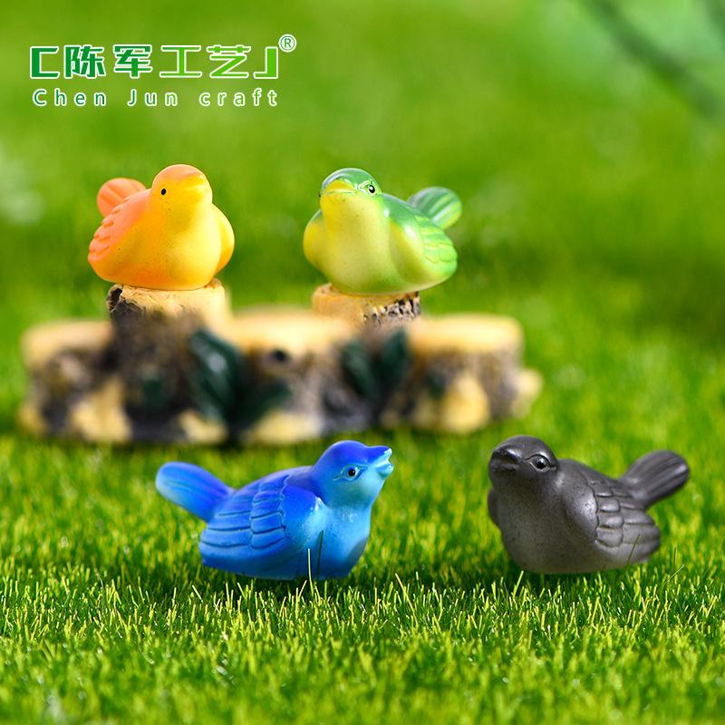Phụ Kiện Tiểu Cảnh Tiểu cảnh chim bốn màu mini trang trí bình sinh thái DIY (ZC-1213)