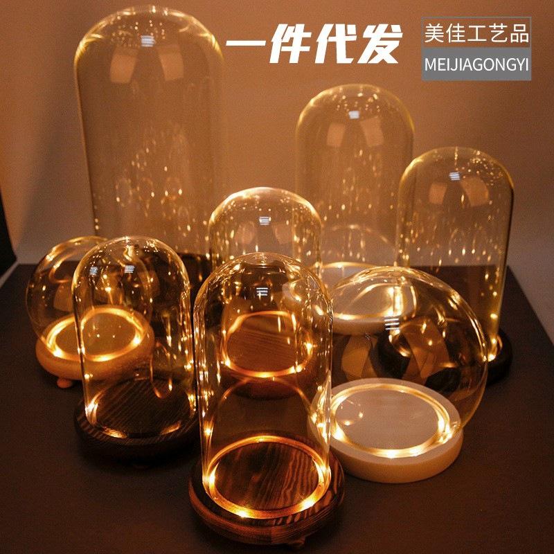 Chụp Thuỷ Tinh Thuỷ Tinh Hình Trụ Và Đèn Led (MJA-4)