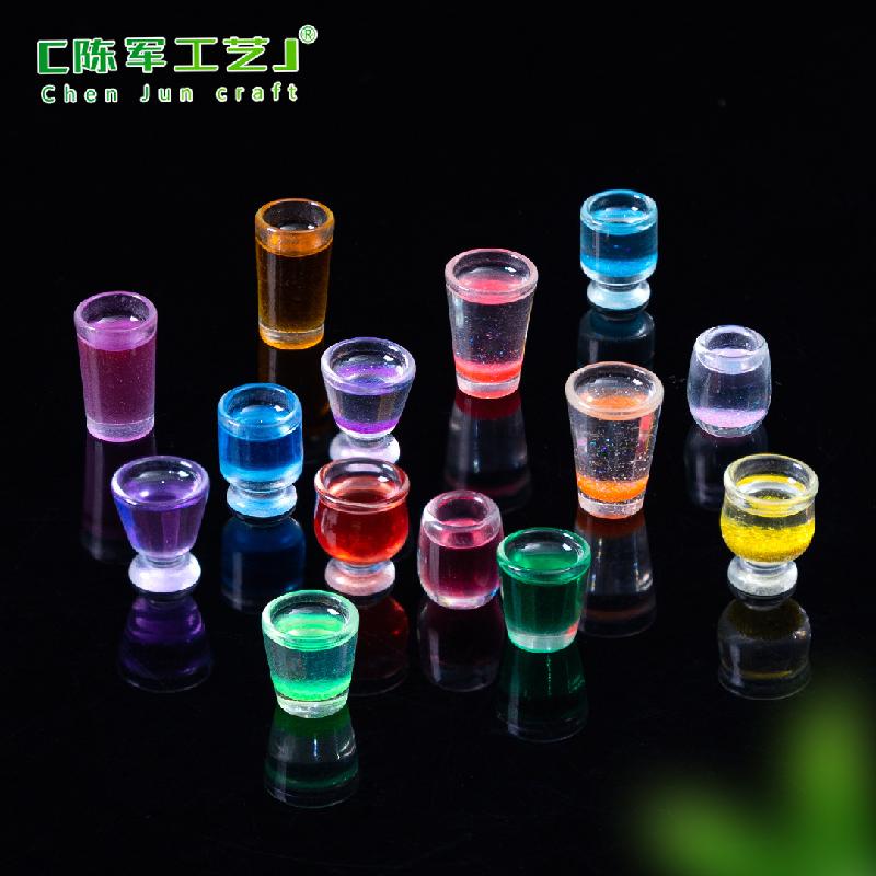 Phụ Kiện Tiểu Cảnh 微景观创意酒杯水果汁杯子仿真食玩 DIY装饰品配件微缩迷你小摆件