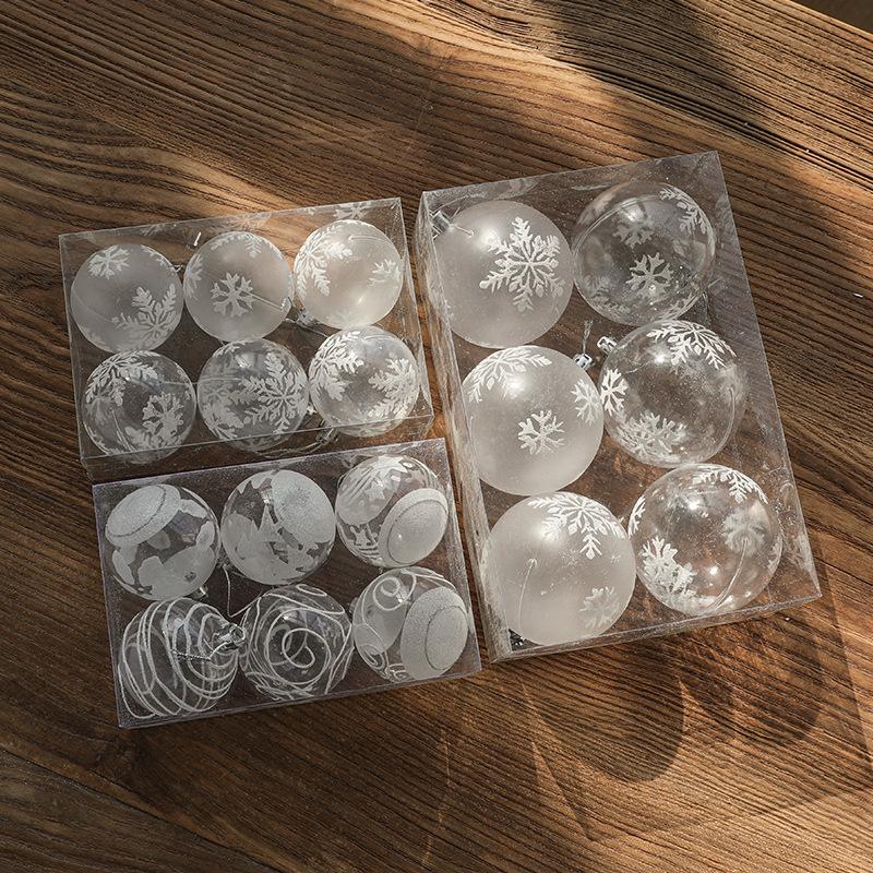 Trang Trí Noel Trang trí Noel: Bộ bóng trắng tuyết 6 cái cho cây thông