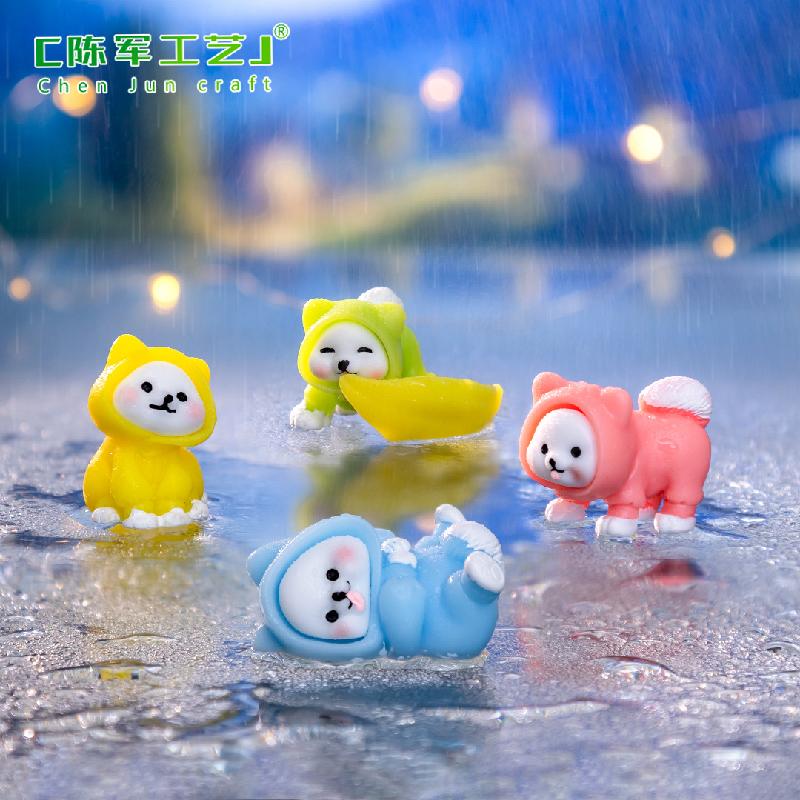 Phụ Kiện Tiểu Cảnh Tiểu cảnh chó mặc áo mưa mini trang trí chậu cây DIY (ZC-1117)