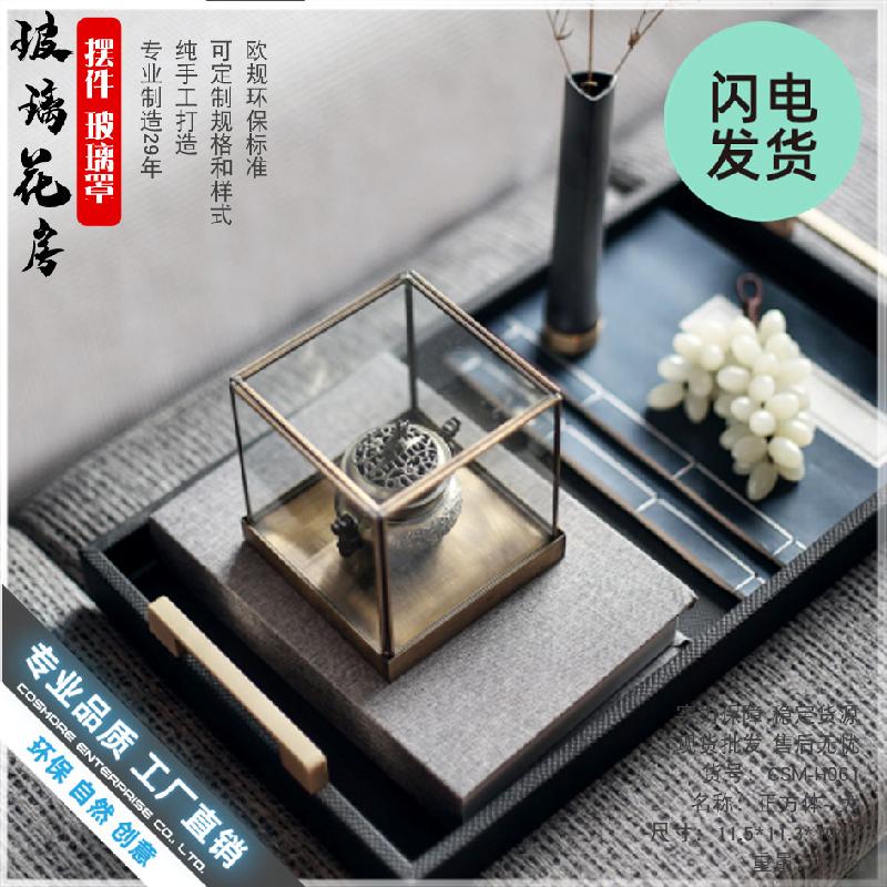 Chậu Đa Giác Chụp kính tượng Phật đế đồng chống bụi (DG-122)