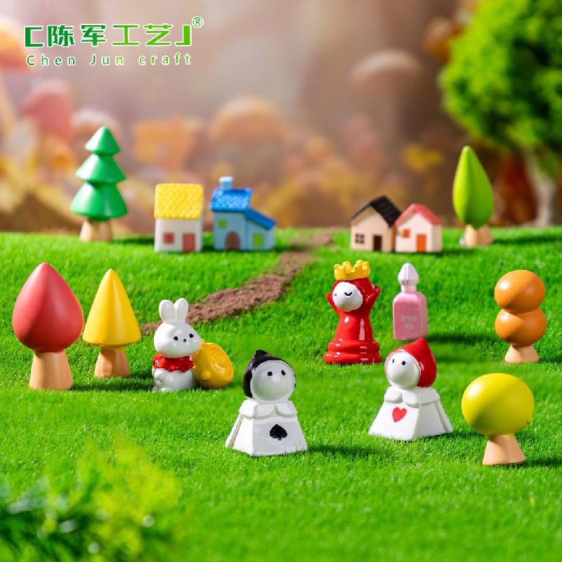 Phụ Kiện Tiểu Cảnh 跨境微景观创意房子小树棋子园艺造景 DIY装饰品挂配件迷你小摆件