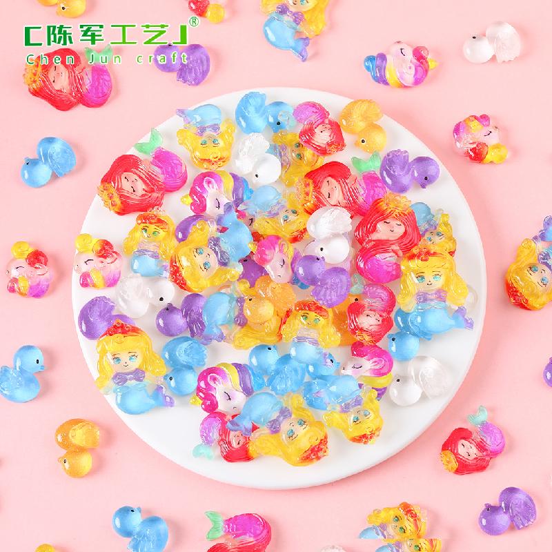 Phụ Kiện Tiểu Cảnh Tiểu cảnh nàng tiên cá và vịt mini trang trí ốp điện thoại (ZC-1106)