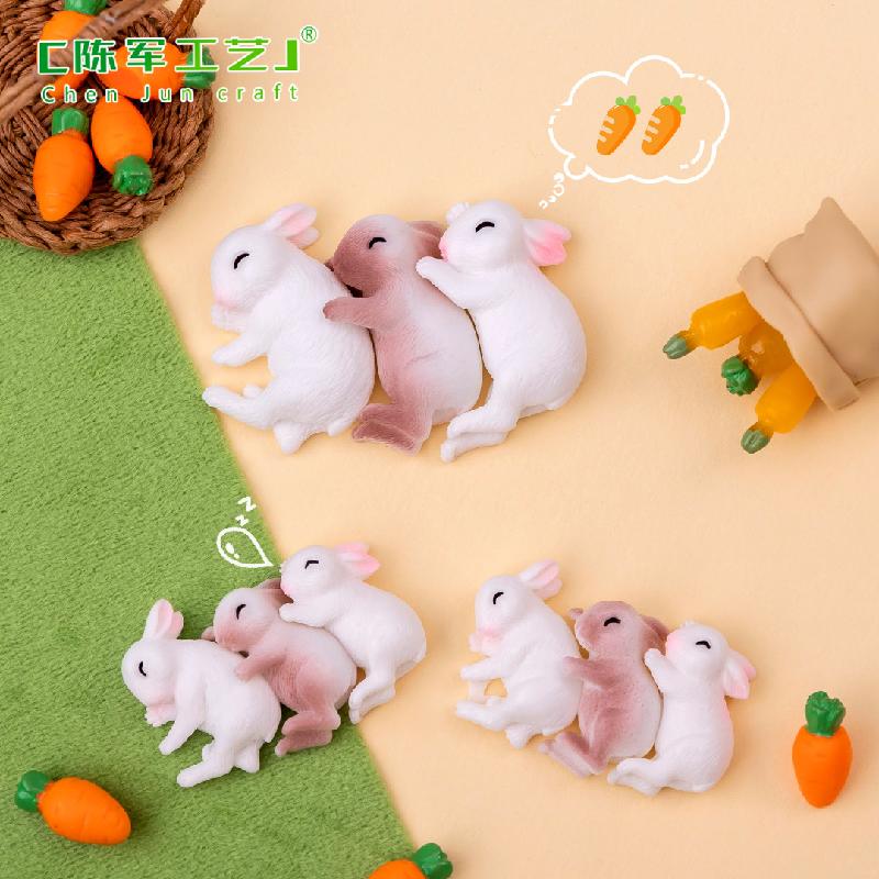 Phụ Kiện Tiểu Cảnh Thỏ ngủ resin tiểu cảnh trang trí DIY nhà búp bê (ZC-645)