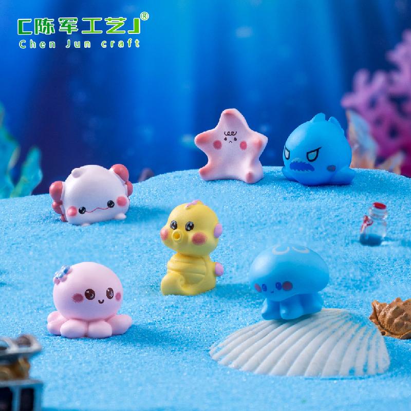Phụ Kiện Tiểu Cảnh 微景观创意多彩六角龙海洋动物造景 DIY装饰品配件迷你桌面小摆件