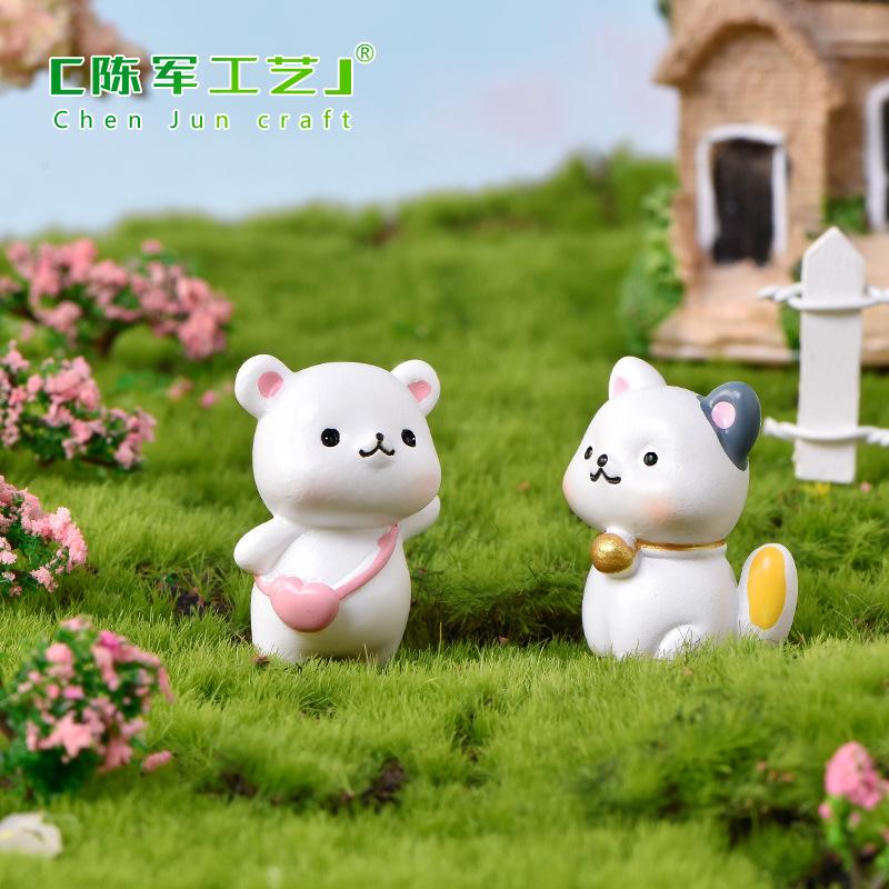 Phụ Kiện Tiểu Cảnh Tiểu cảnh gấu, sóc và khủng long resin trang trí chậu cây (ZC-683)