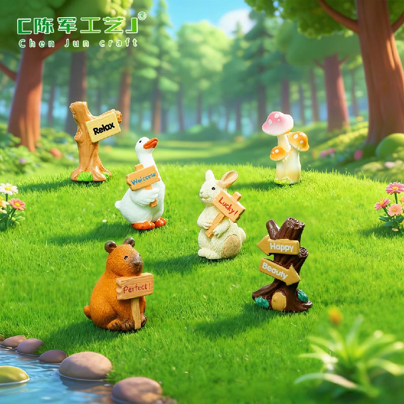 Phụ Kiện Tiểu Cảnh Thỏ Giơ Biển Và Capybara Mini (PK-191)