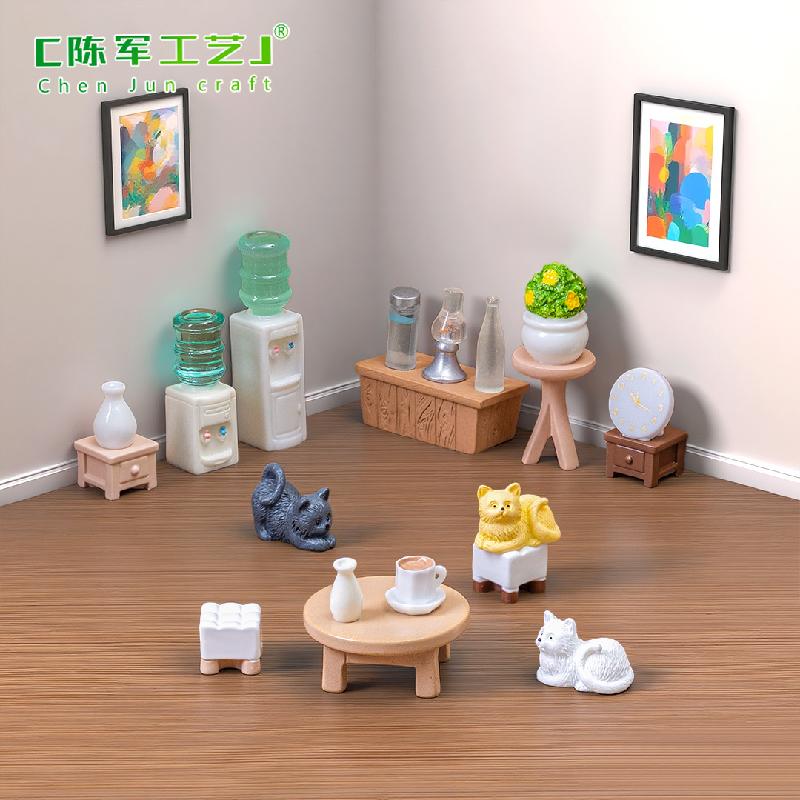 Phụ Kiện Tiểu Cảnh Bộ nội thất mini máy nước và chậu cây (PK-733)