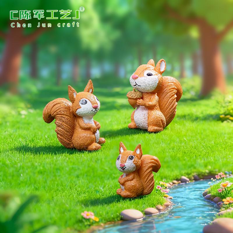 Phụ Kiện Tiểu Cảnh Tiểu cảnh sóc nhỏ, phụ kiện trang trí cây cảnh và móc khóa (ZC-395)