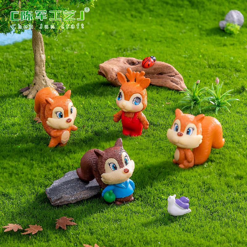 Phụ Kiện Tiểu Cảnh Tiểu cảnh hươu và sóc, trang trí cây cảnh mini DIY (ZC-442)