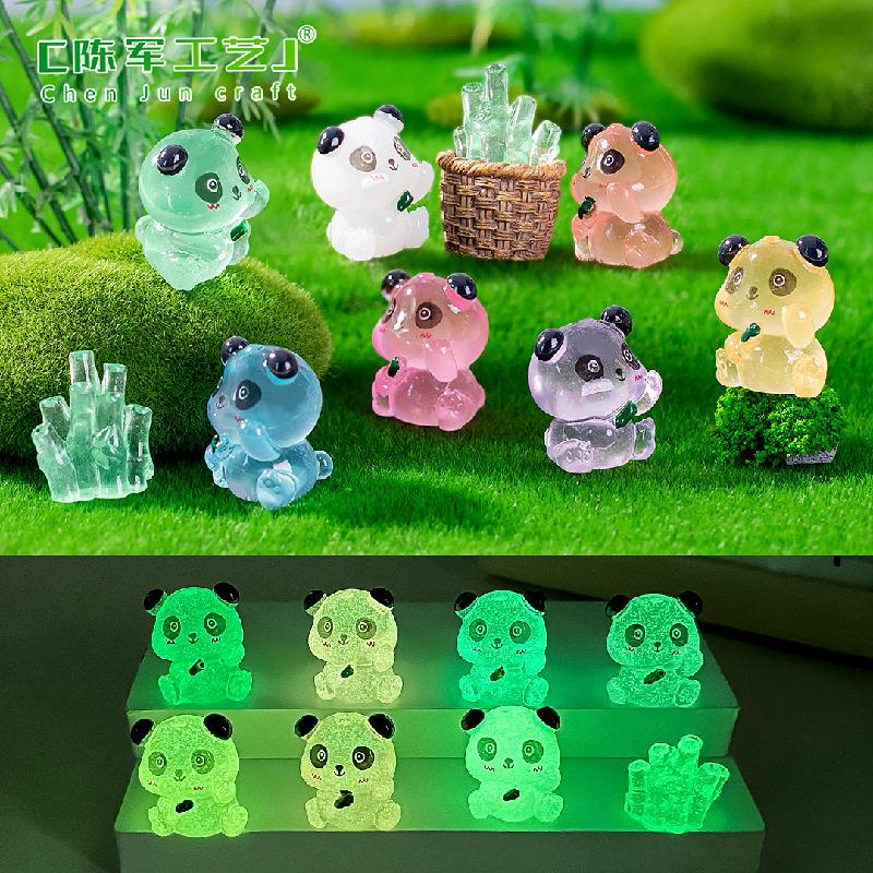 Phụ Kiện Tiểu Cảnh Tiểu cảnh gấu trúc phát sáng, phụ kiện trang trí xe hơi mini (ZC-476)