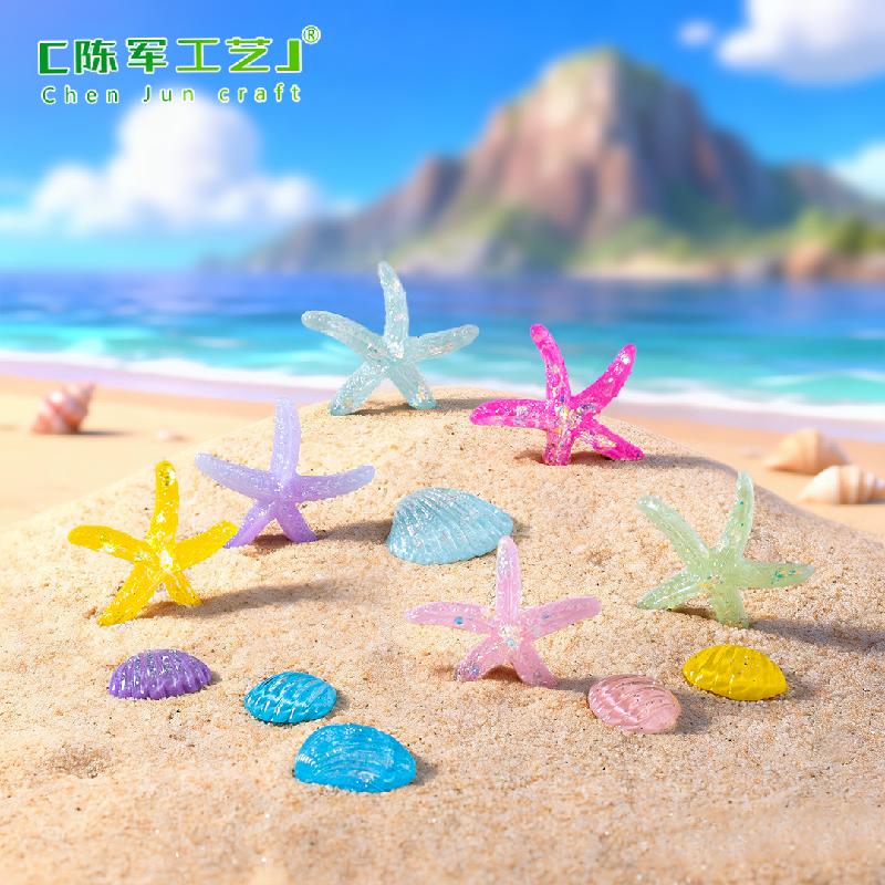 Phụ Kiện Tiểu Cảnh Sao biển và vỏ sò mini resin trang trí ốp điện thoại (ZC-757)