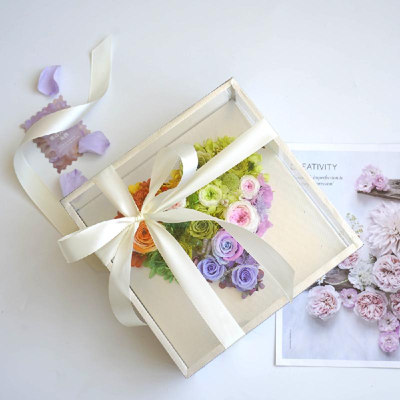Hoa khô trang trí Hoa hồng Floyd vĩnh cửu hộp mica quà sinh nhật Valentine (HK-58)
