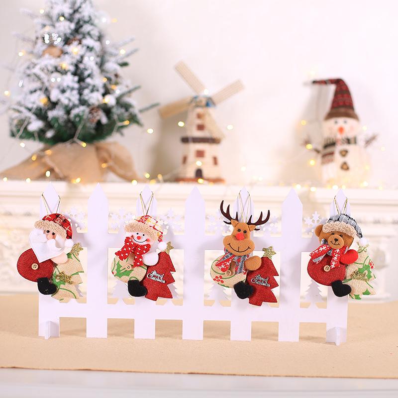 Trang Trí Noel Bộ trang trí Giáng Sinh mới: Đồ trang trí cây thông, món đồ vải, ông già Noel ôm cây, phụ kiện khách sạn.